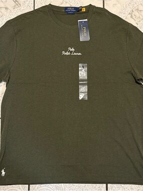 New Polo Ralph Lauren Embroidered Logo Classic Fit T-Shirt Green Mens Size Large